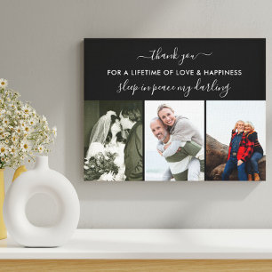 追悼フォトコラージースリープインピースブラック キャンバスプリント