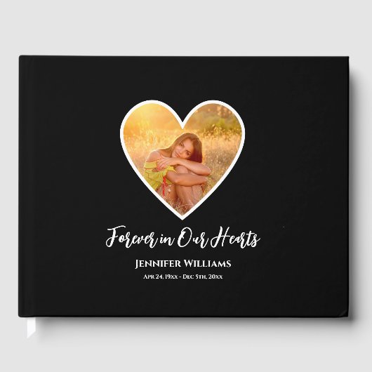 追悼フォトブラックハート書モダン道 ゲストブック (正面)