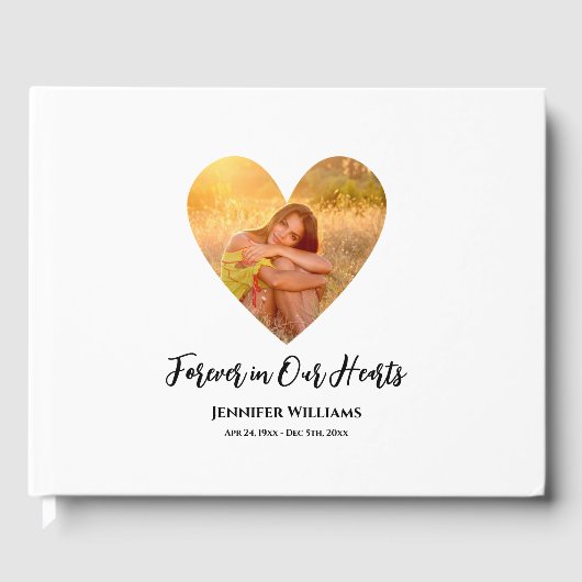 追悼フォトホワイトハート書モダン道 ゲストブック (正面)