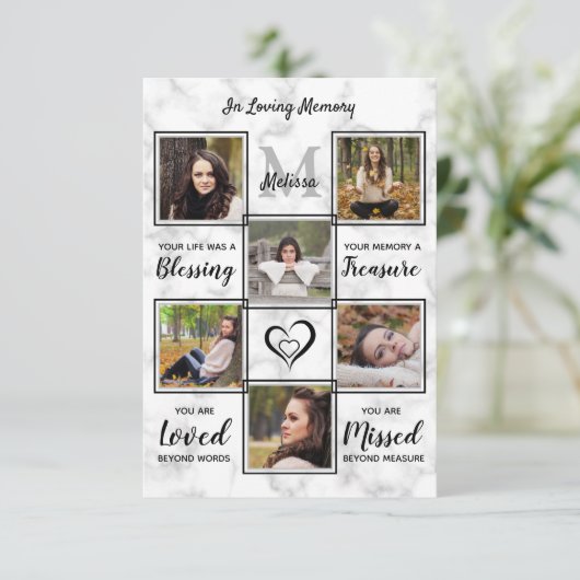 追悼フォト悔やみや弔慰葬儀 サンキューカード (スタンド正面)