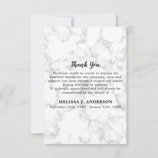 追悼フォト悔やみや弔慰葬儀 サンキューカード (裏面)