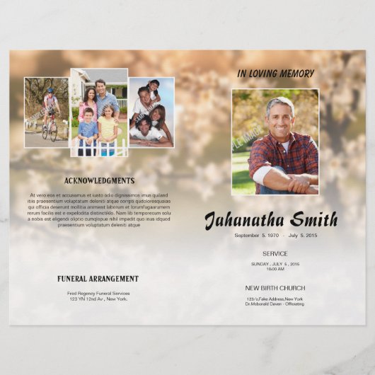 追悼プログラムフライヤーを愛して (正面)