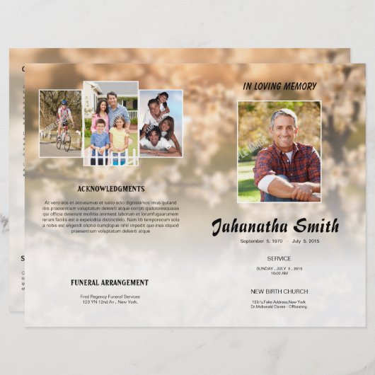 追悼プログラムフライヤーを愛して (正面/裏面)