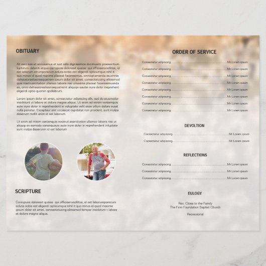 追悼プログラムフライヤーを愛して (裏面)