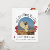 追悼ベゴニア写真祈祷カード 葬儀用 カード (正面/裏面インサイチュ)