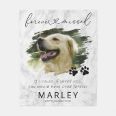 追悼ペット記念写真 フリースブランケット (正面)