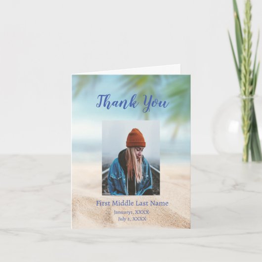 追悼ポケットビーチ海シーレイク サンキューカード (正面)