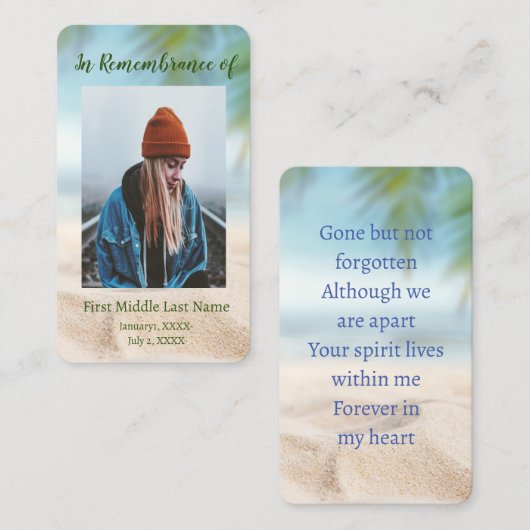 追悼ポケットビーチ海シーレイク 名刺 (正面/裏面)