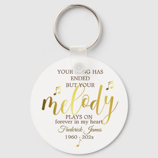 追悼メモリアル音楽引用文 キーホルダー (正面)