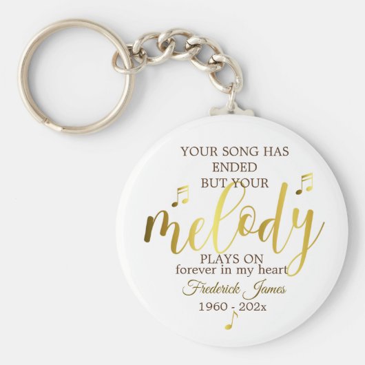 追悼メモリアル音楽引用文 キーホルダー (正面)