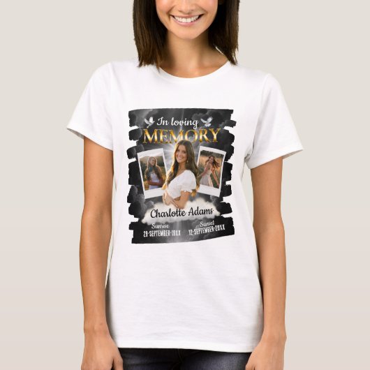 追悼メモリアルTシャツ 遺影プリント Tシャツ (正面)