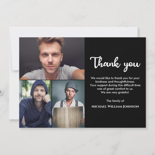 追悼ユニーク追悼記念3写真集 サンキューカード (正面)