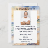 追悼会のご案内 水彩画のビーチパラダイス 招待状 (正面)