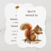 追悼会の招待状　 squirrel動物アート 招待状 (正面/裏面)