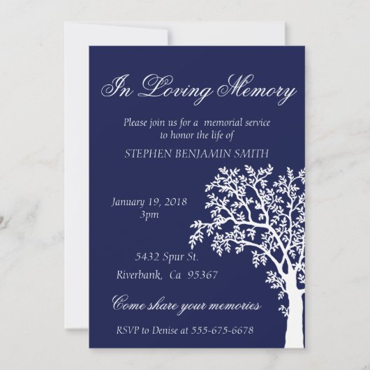 追悼会の木 招待状 (正面)