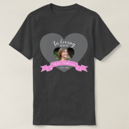 追悼会フォトピンクリボン葬儀 Tシャツ