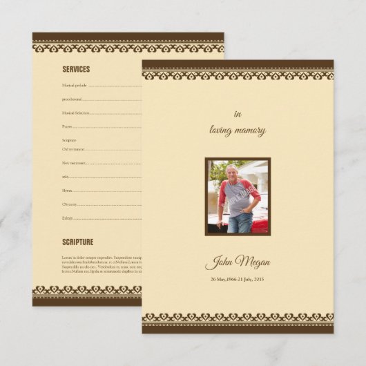 追悼会プログラムカード 招待状 (正面/裏面)