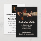 追悼会招待 ギタープレーヤー ミュージシャン 招待状 (正面/裏面)