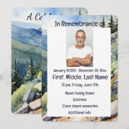 追悼会 招待 水彩 自転車 招待状