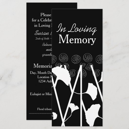 追悼会 銀杏1　記念式典 招待状 (正面/裏面)