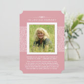 追悼写真ありがとうエレガントピンク おそらく詩 招待状 (スタンド正面)