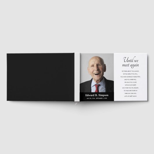 追悼写真が再び会うまで黒 ゲストブック (全面)