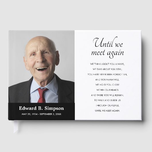 追悼写真が再び会うまで黒 ゲストブック (正面)