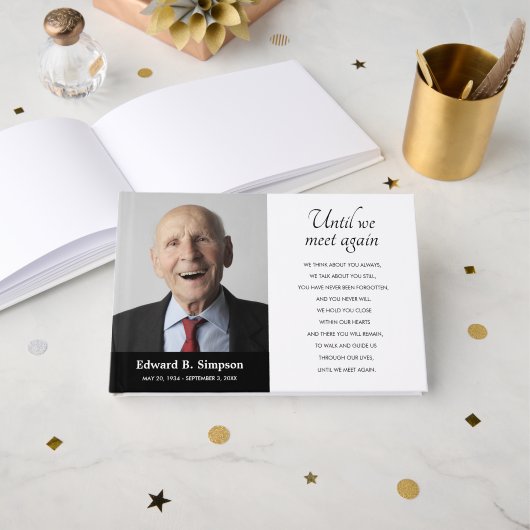 追悼写真が再び会うまで黒 ゲストブック (正面見開き)