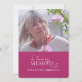 追悼写真とピンク 招待状 (裏面)