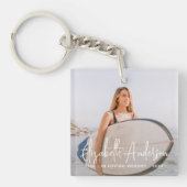 追悼写真を愛する思い出のモダン中 キーホルダー (正面)