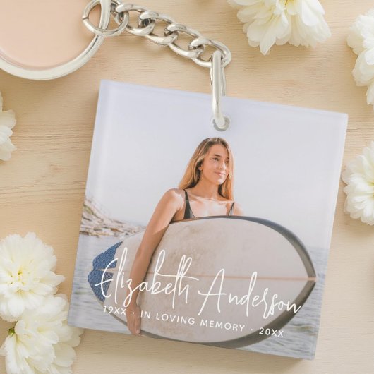 追悼写真を愛する思い出のモダン中 キーホルダー