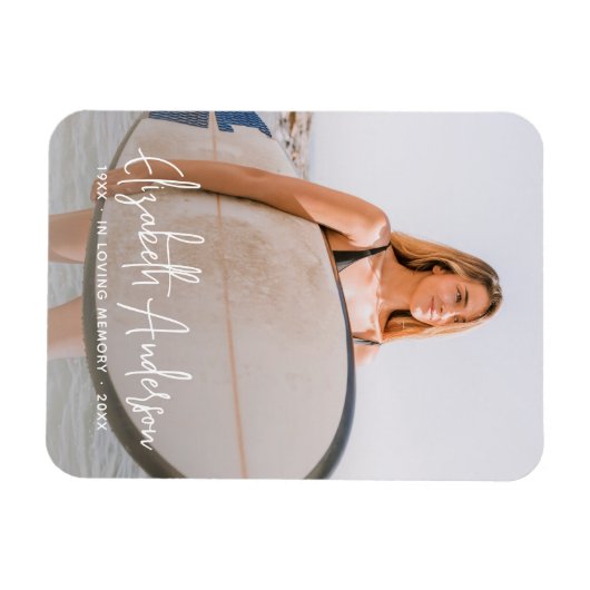 追悼写真を愛する思い出のモダン中 マグネット (横)