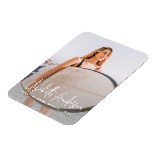 追悼写真を愛する思い出のモダン中 マグネット (左側)