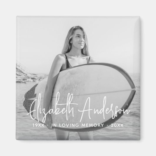 追悼写真を愛する思い出のモダン中 マグネット (正面)