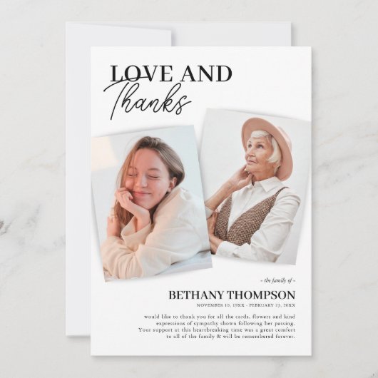 追悼写真エレガントサンキューカード サンキューカード (正面)