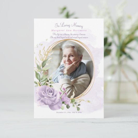 追悼写真カード 招待状 (スタンド正面)