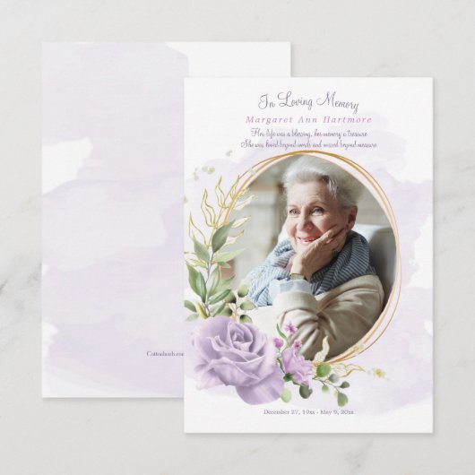 追悼写真カード 招待状 (正面/裏面)