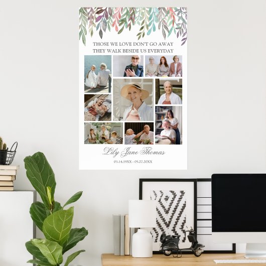 追悼写真コラージュ葬儀お悔やみポスター ポスター (ホームオフィス)