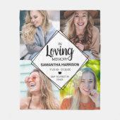 追悼写真コラージュ記念碑 フリースブランケット (正面)