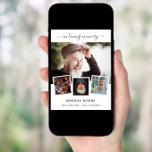 追悼写真コラージュ 白 名前 ポスター