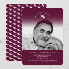 追悼写真バイオリン管弦楽葬儀招待状 招待状