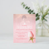 追悼写真ピンクローズ葬儀招待状 招待状 (スタンド正面)