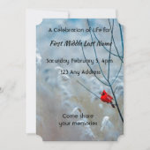 追悼写真ブックマーク カーディナル赤い鳥 招待状 (正面)