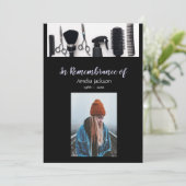 追悼写真招待 美容師 美容 招待状 (スタンド正面)