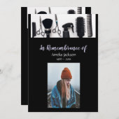 追悼写真招待 美容師 美容 招待状 (正面/裏面)