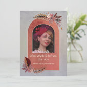 追悼写真訃報カード 招待状 (スタンド正面)