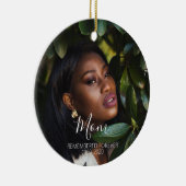 追悼写真贈り物クリスマスを愛する思い出の母親に セラミックオーナメント (右)