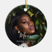 追悼写真贈り物クリスマスを愛する思い出の母親に セラミックオーナメント (正面)