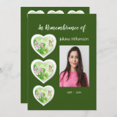 追悼写真 ハチドリ ガーデン 鳥 招待状 (正面/裏面)