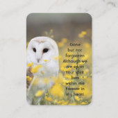 追悼写真 フクロウ 鳥 名刺 (正面)